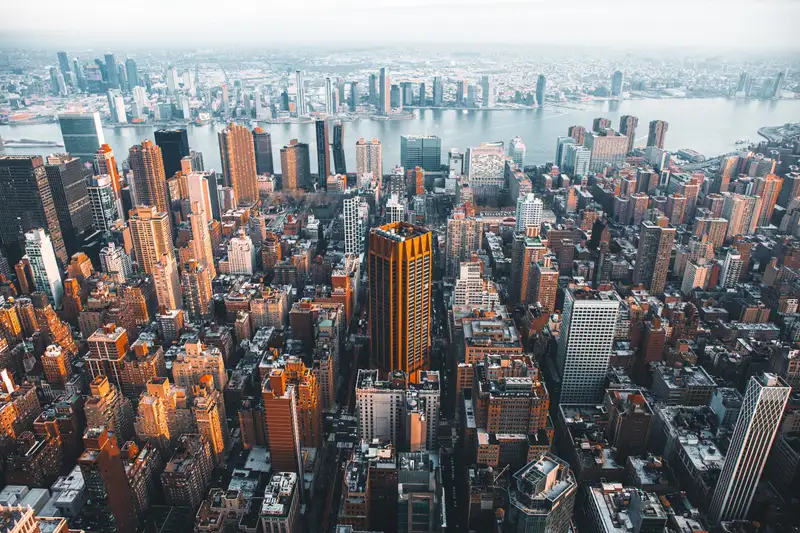 Manhattan seen from above, down to the river. Photograph by Stefano Paolucci